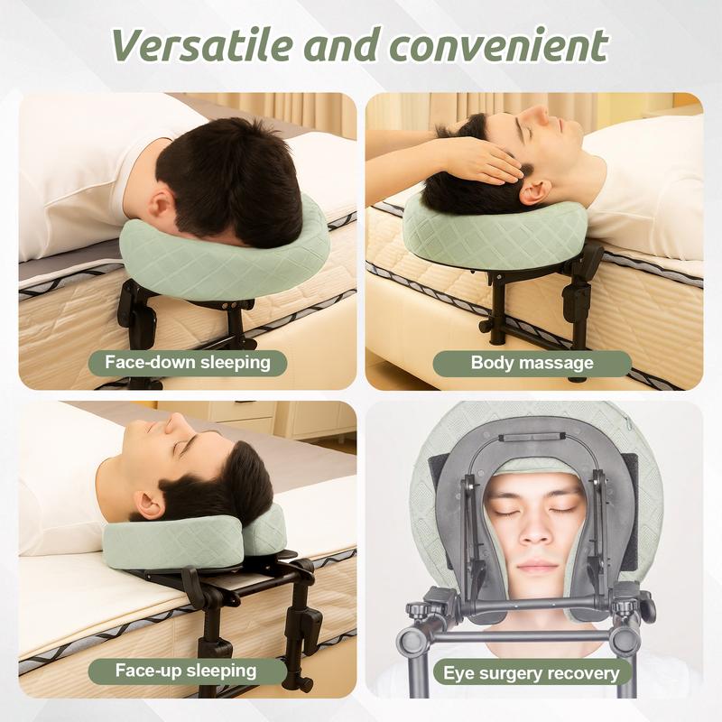 Adjustable Massage Headrest for Bed, Face Down Pillow for Home Use