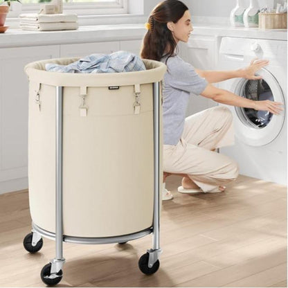 Laundry Basket with Wheels, Rolling Laundry Hamper Cart