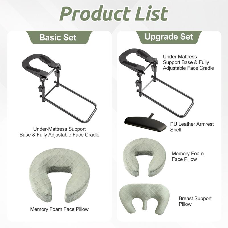 Adjustable Massage Headrest for Bed, Face Down Pillow for Home Use