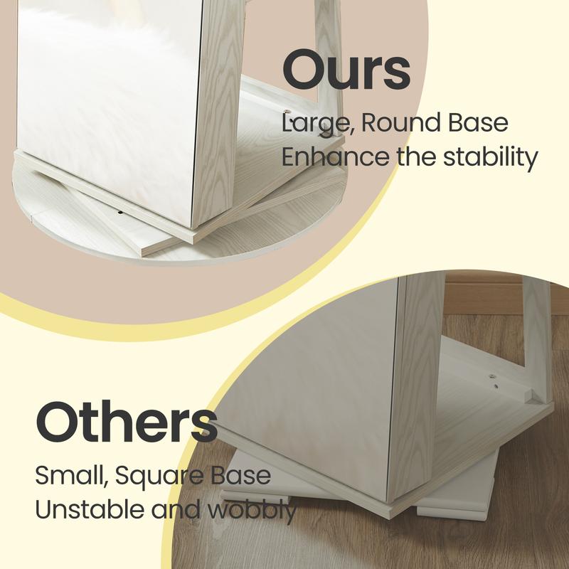 SONGMICS LED Lockable Jewelry Mirror Cabinet, Full-Length Armoire